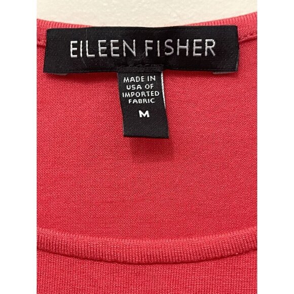 Eileen Fisher Coral Sleeveless Bubble Hem Midi Dress Size Medium Made in USA - Picture 8 of 12